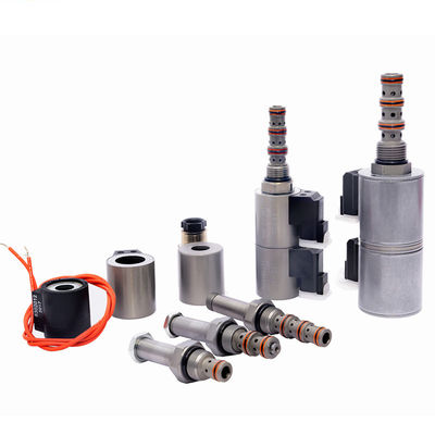 Plug In 5 Port 3 Way Solenoid Valve Hydraulic 12V / 24V With Double Connector